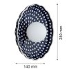 Designerski kinkiet ceramika Bolesławiec muszla granatowa w kropki wyjątkowy dekoracyjny BOLL 8933 Argon x Manufaktura w Bolesławcu 